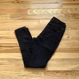 Black, high waisted, skinny jeans